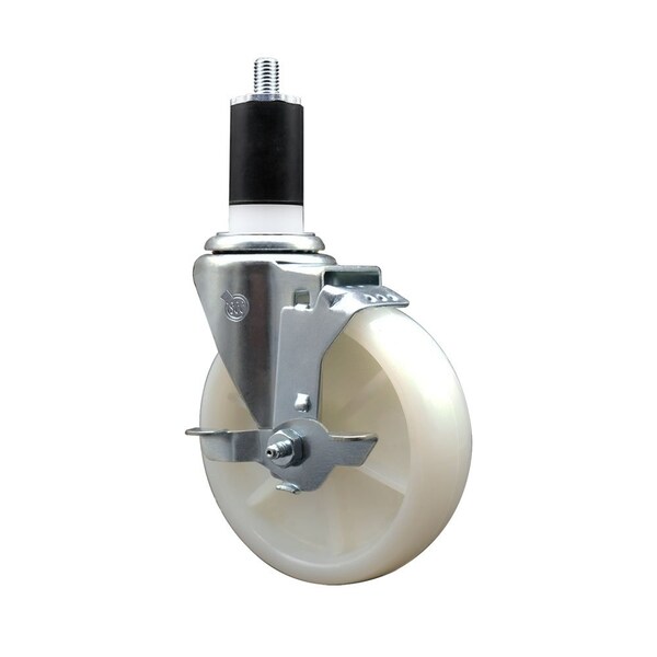 5'' Nylon Swivel 1-1/2'' Expanding Stem Caster with Brake